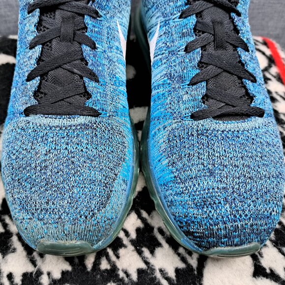 Size 11 Nike Flyknit Air Max Blue Lagoon Men Sneakers 620469-003 - Picture 13 of 13